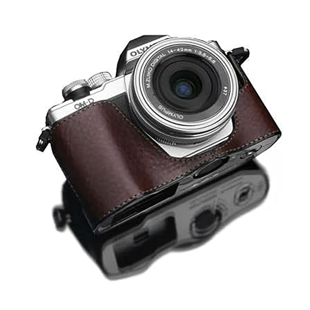 Gariz XS-CHEM10IIBR Camera Half Case Brown for for Olympus E-M10II Mark II