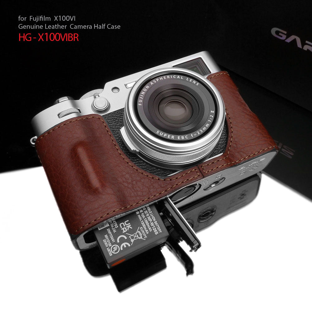 *PREORDER* Gariz HG-X100VIBR Brown Leather Camera Half Case for Fujifilm X100VI