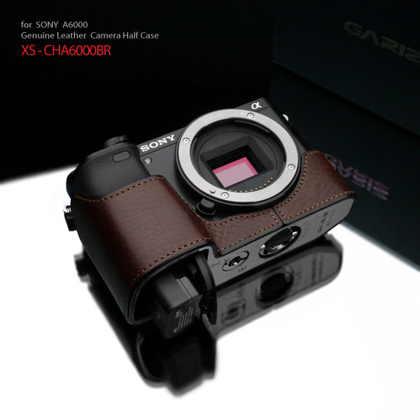 Gariz Brown Leather Camera Half Case XS-CHA6000BR for Sony A6000