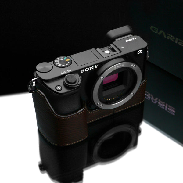 Gariz Brown Leather Camera Half Case XS-CHA6000BR for Sony A6000