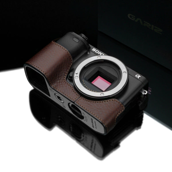 Gariz Brown Leather Camera Half Case XS-CHA6000BR for Sony A6000