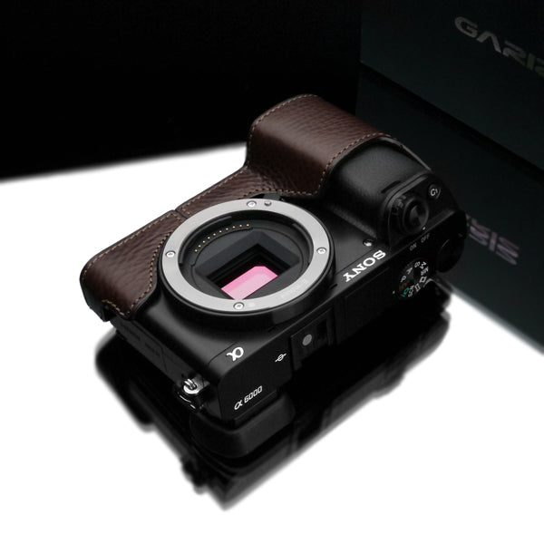Gariz Brown Leather Camera Half Case XS-CHA6000BR for Sony A6000