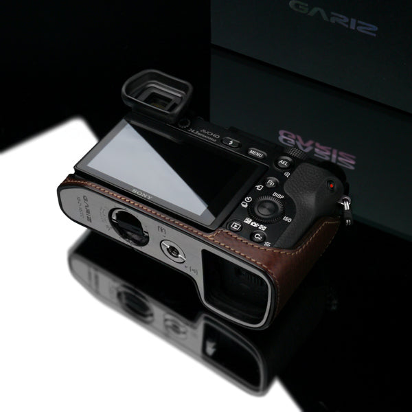 Gariz Brown Leather Camera Half Case XS-CHA6000BR for Sony A6000