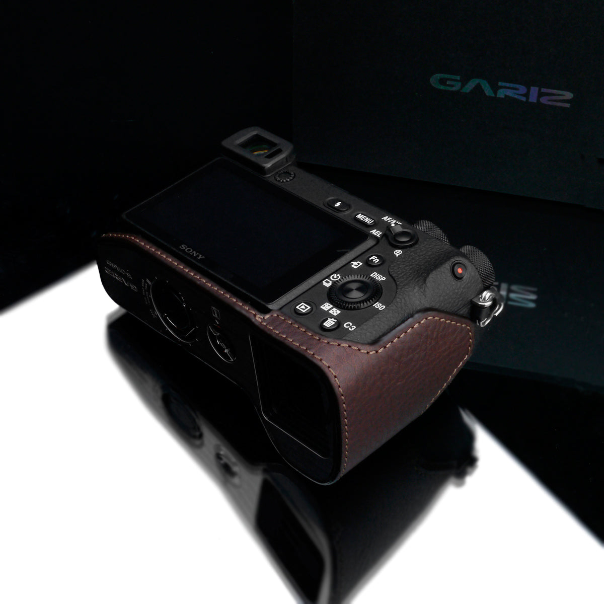 Gariz XS-CHA6500BR Genuine Leather Camera Half Case Brown for Sony A6500