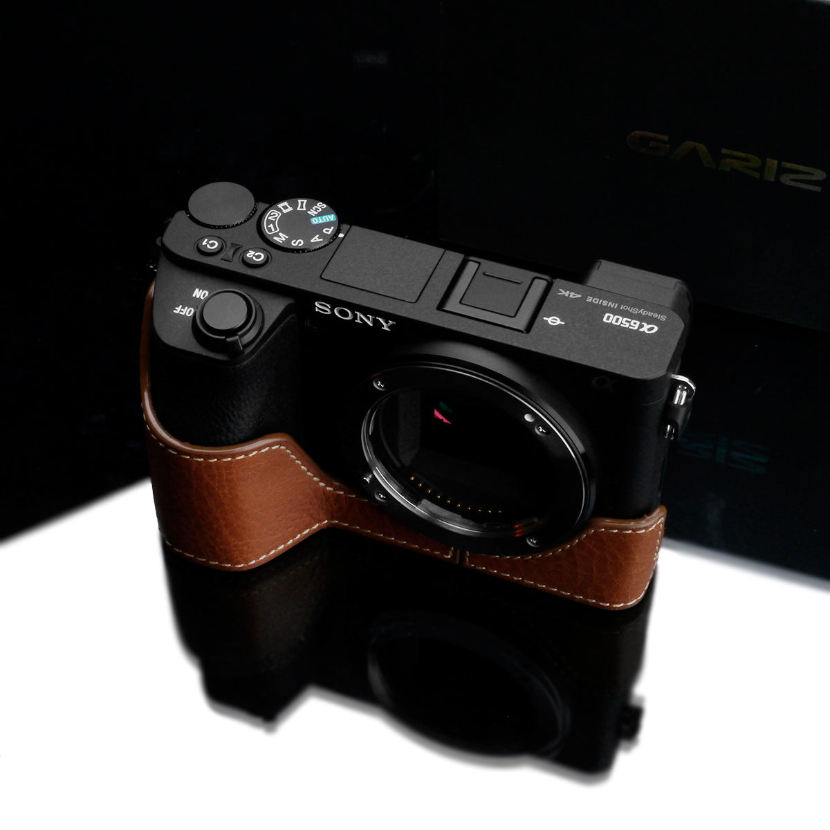 Gariz XS-CHA6500CM Genuine Leather Camera Half Case Camel for Sony A6500