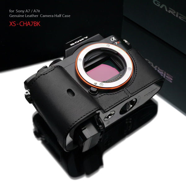 Gariz Black Leather Camera Half Case XS-CHA7BK for Sony Alpha A7 A7R A7S