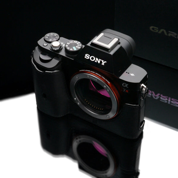 Gariz Black Leather Camera Half Case XS-CHA7BK for Sony Alpha A7 A7R A7S