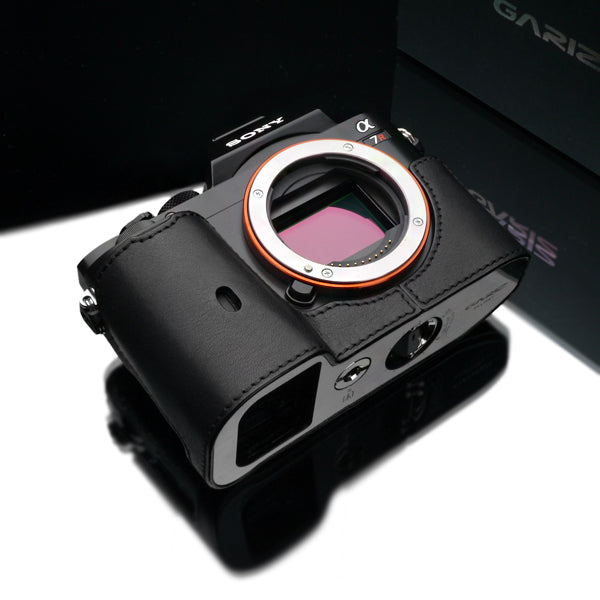 Gariz Black Leather Camera Half Case XS-CHA7BK for Sony Alpha A7 A7R A7S