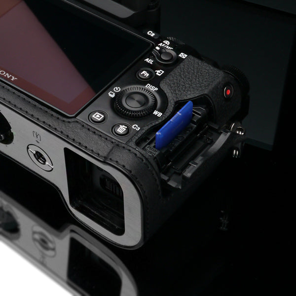 Gariz Black Leather Camera Half Case XS-CHA7BK for Sony Alpha A7 A7R A7S