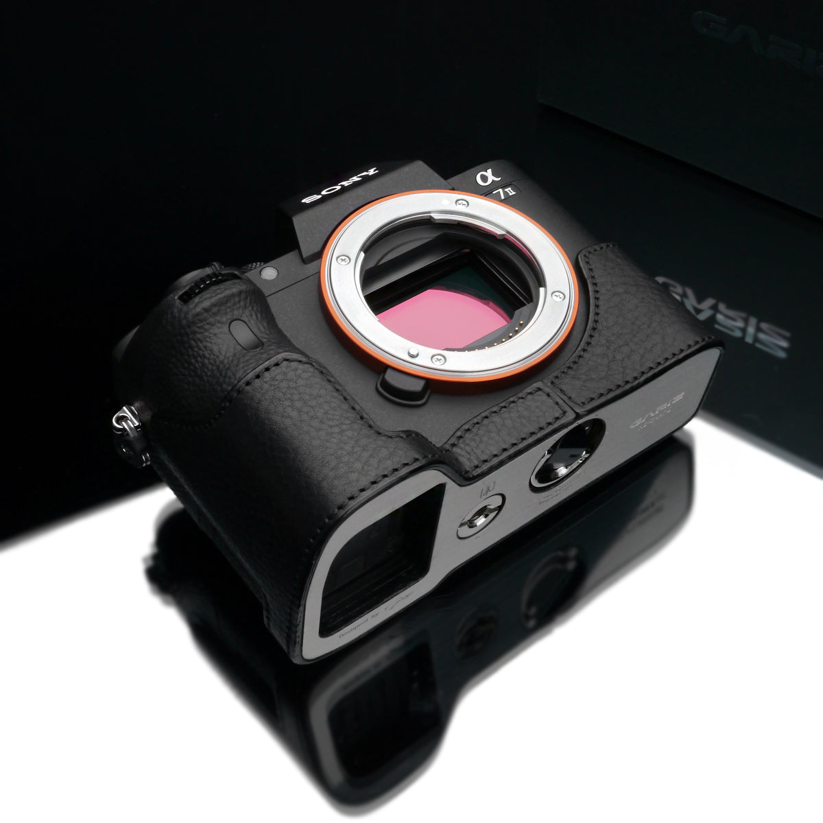 Gariz Black Leather Camera Half Case XS-CHA7IIBK for Sony Alpha A7II A7RII Mark 2
