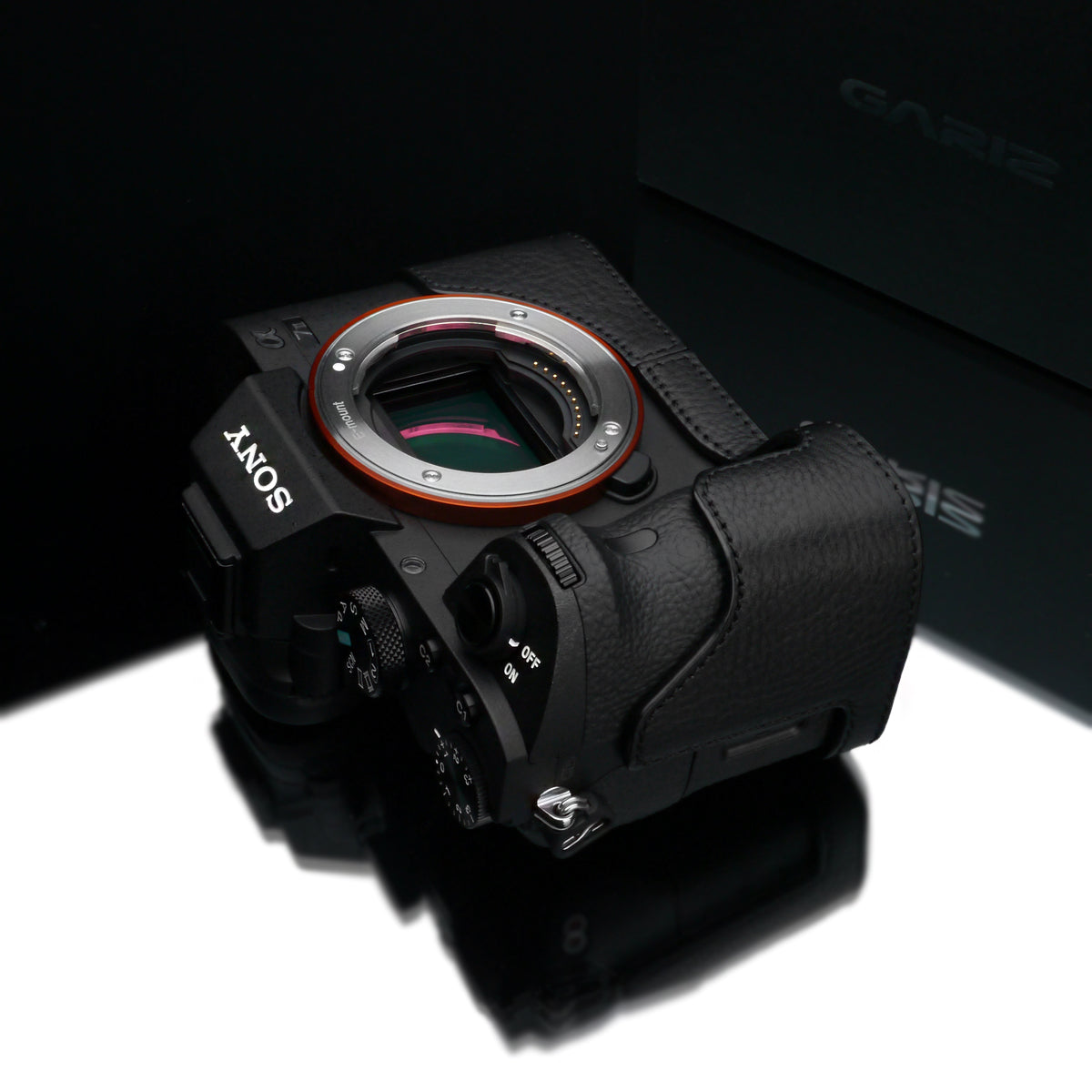 Gariz Black Leather Camera Half Case XS-CHA7IIBK for Sony Alpha A7II A7RII Mark 2