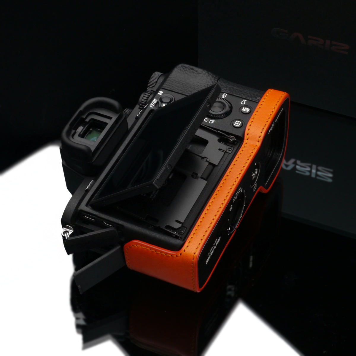 Gariz Orange Leather Camera Half Case XS-CHA7IIOR for Sony Alpha A7II A7RII Mark 2