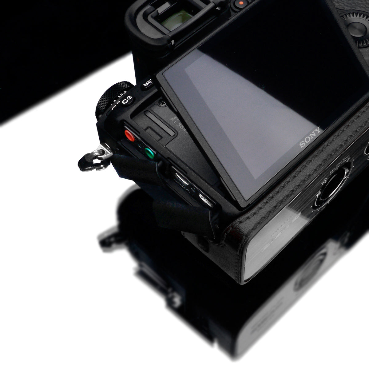 Gariz Black Leather Camera Half Case XS-CHA9BK for Sony Alpha A7III A7RIII A9 ILCE-9 ILCE-A7M3