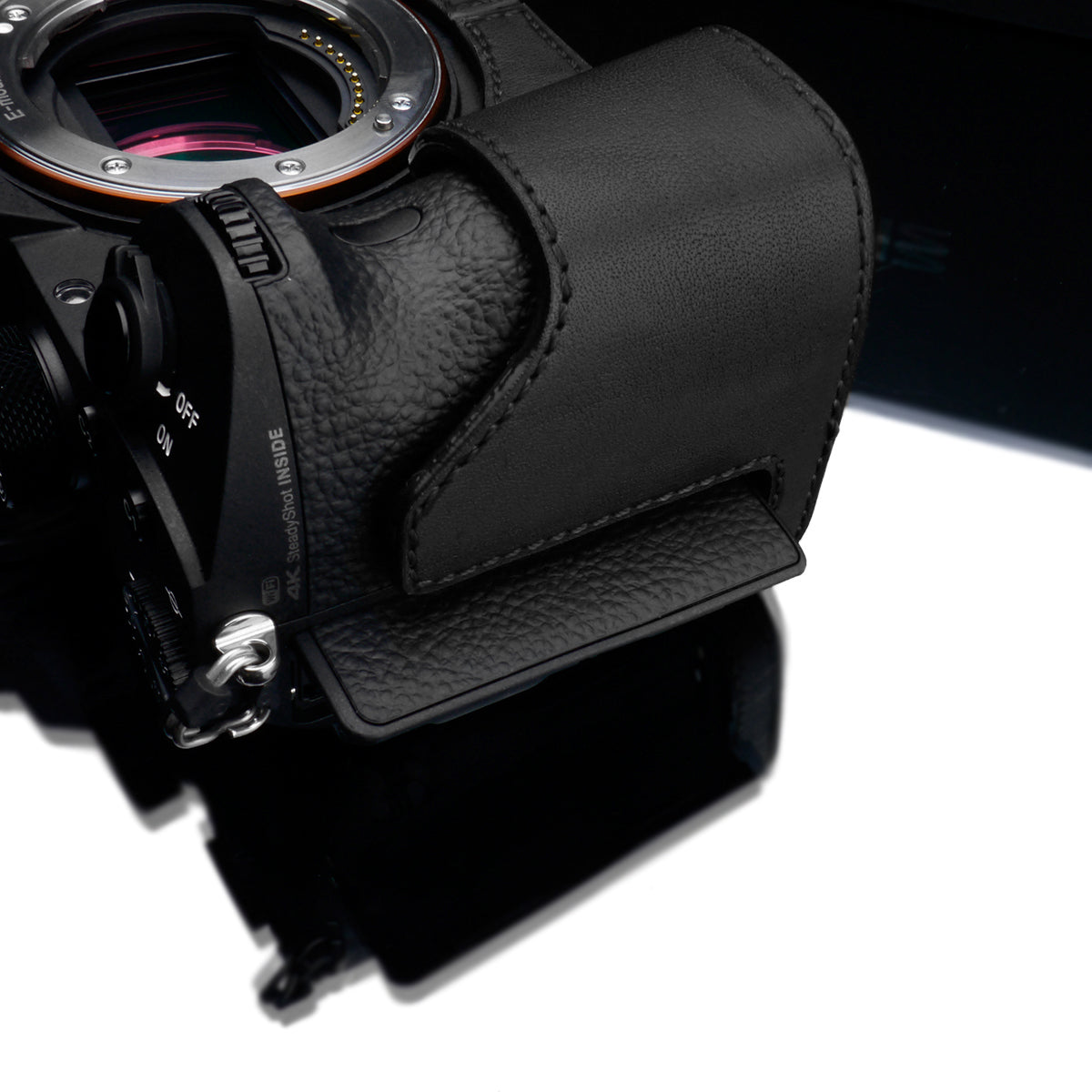 Gariz Black Leather Camera Half Case XS-CHA9BK for Sony Alpha A7III A7RIII A9 ILCE-9 ILCE-A7M3