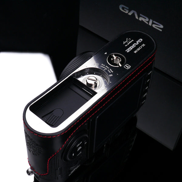 Gariz XS-CHX1MBKR Black Red Leather Half Case for Leica X1 X2