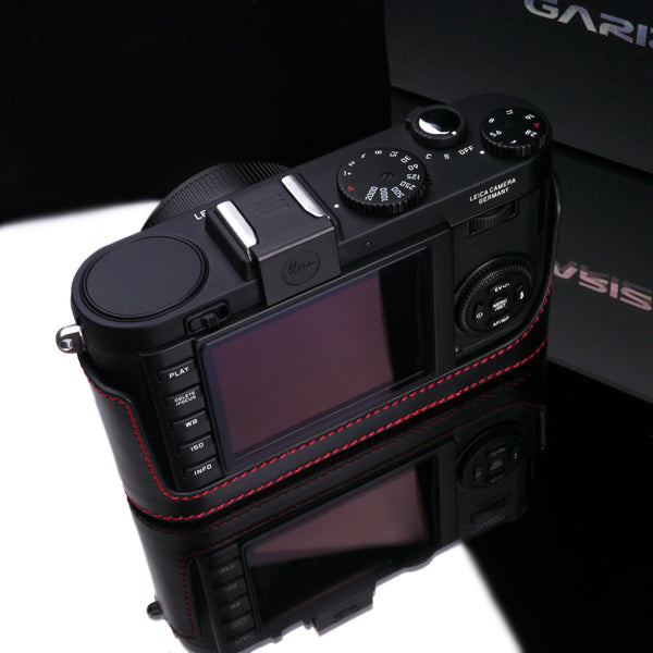 Gariz XS-CHX1MBKR Black Red Leather Half Case for Leica X1 X2