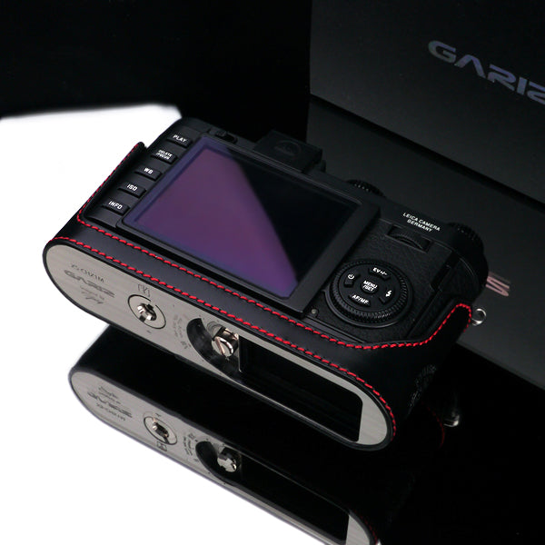 Gariz XS-CHX1MBKR Black Red Leather Half Case for Leica X1 X2