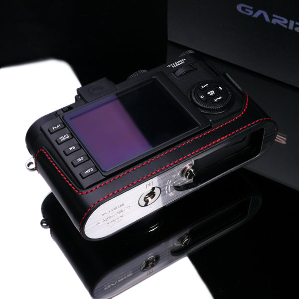 Gariz XS-CHX1MBKR Black Red Leather Half Case for Leica X1 X2