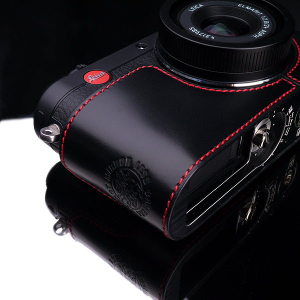 Gariz XS-CHX1MBKR Black Red Leather Half Case for Leica X1 X2