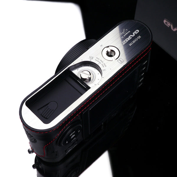 Gariz XS-CHX1MBKR Black Red Leather Half Case for Leica X1 X2