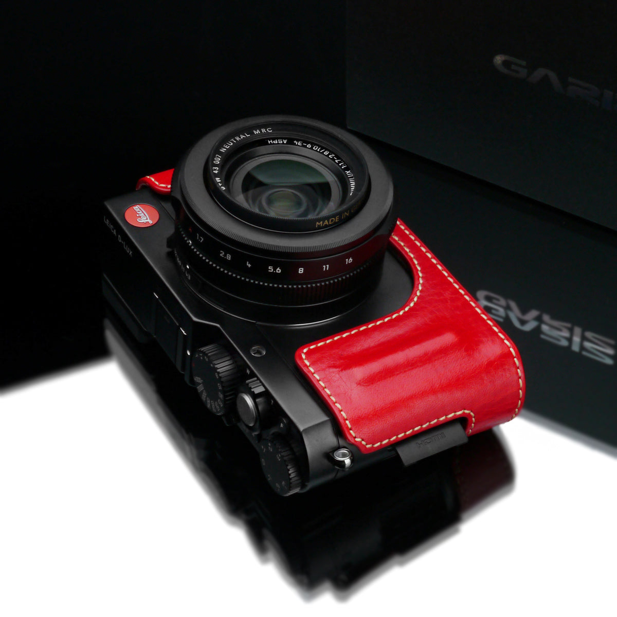 Gariz Leica D-LUX Red Leather Camera Half Case HG-DLUXR