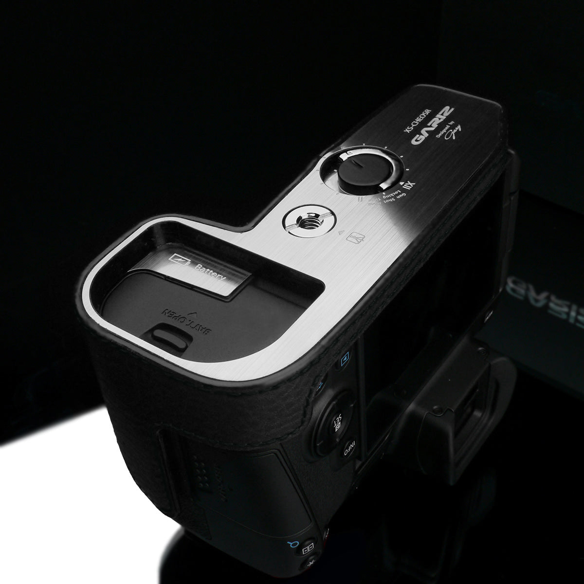 Gariz XS-CHEOSRBK Black Leather Camera Half Case for Canon EOS R