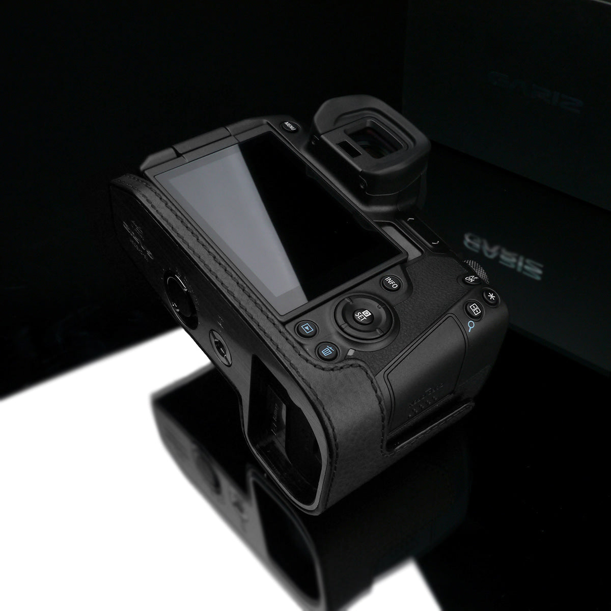 Gariz XS-CHEOSRBK Black Leather Camera Half Case for Canon EOS R
