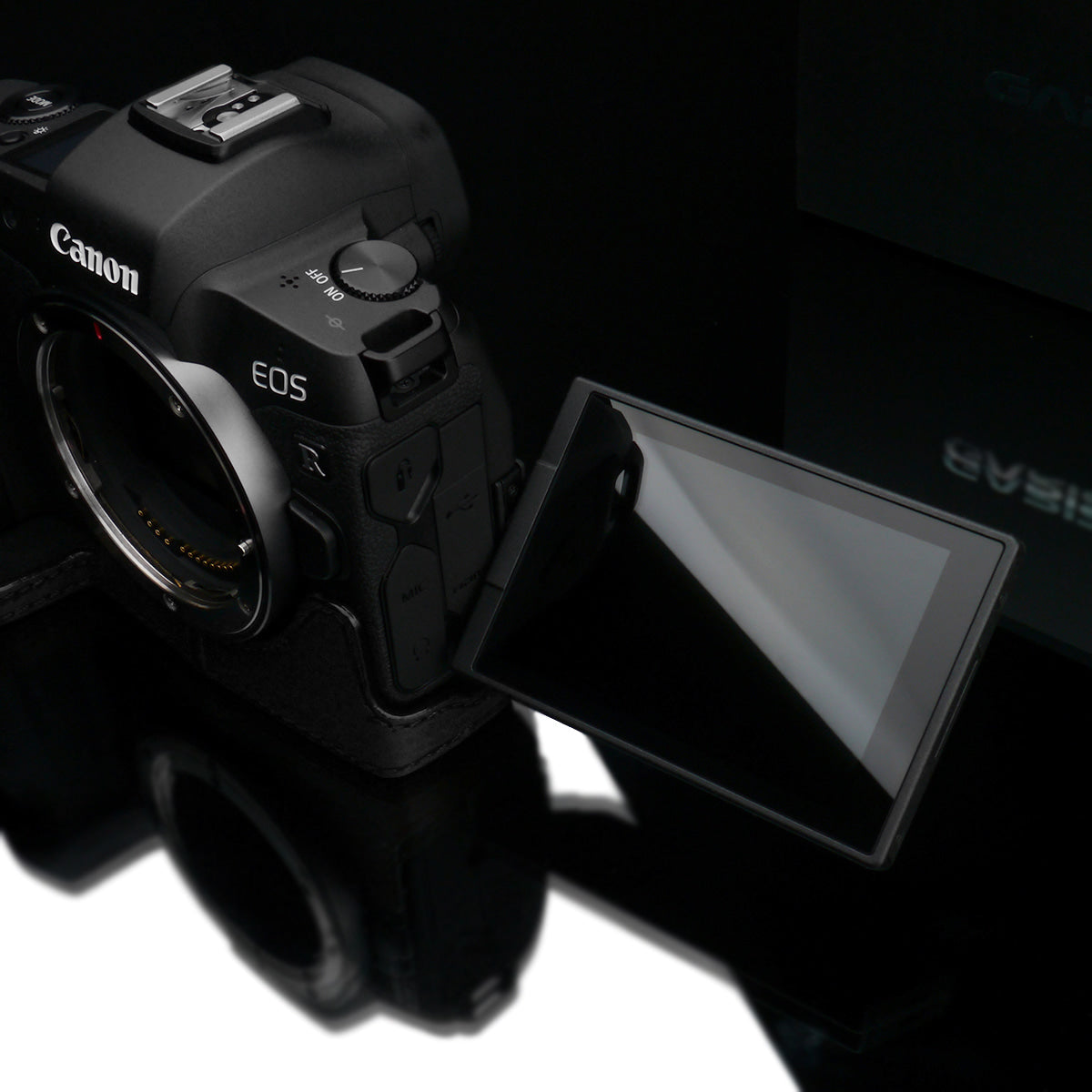 Gariz XS-CHEOSRBK Black Leather Camera Half Case for Canon EOS R