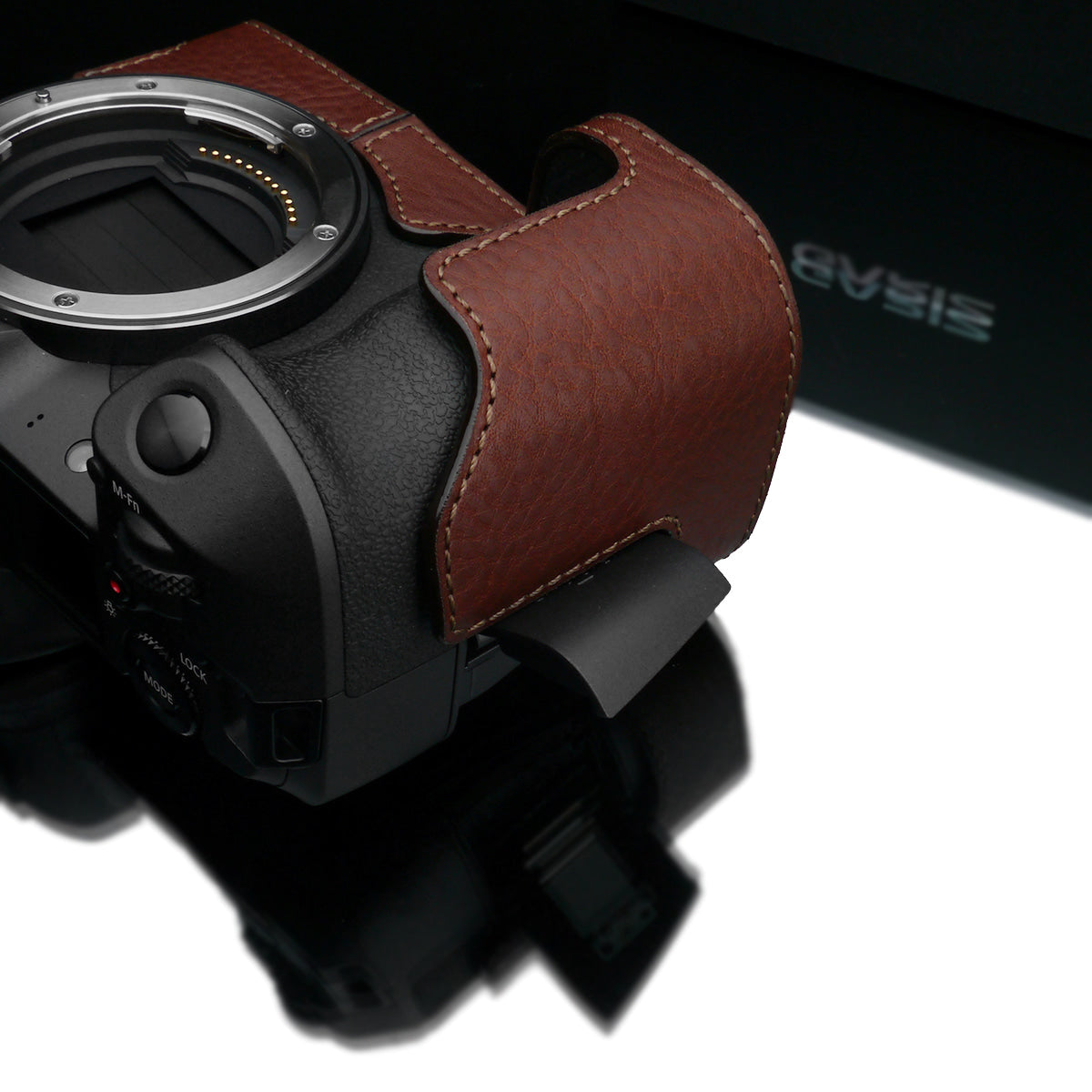 Gariz XS-CHEOSRBR Brown Leather Camera Half Case for Canon EOS R