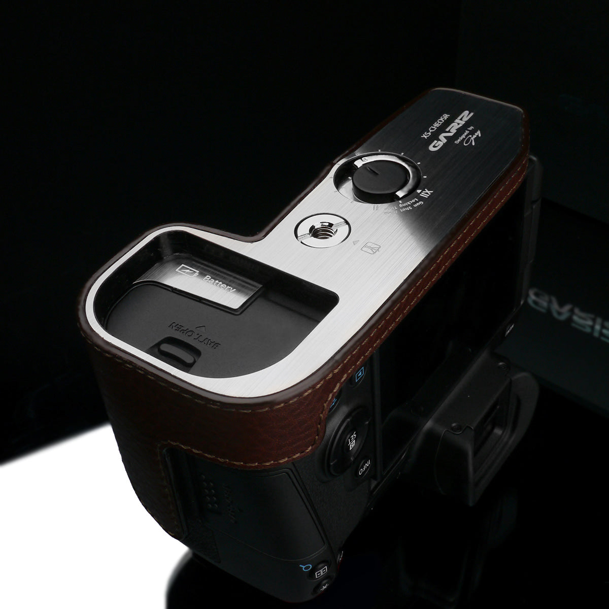 Gariz XS-CHEOSRBR Brown Leather Camera Half Case for Canon EOS R