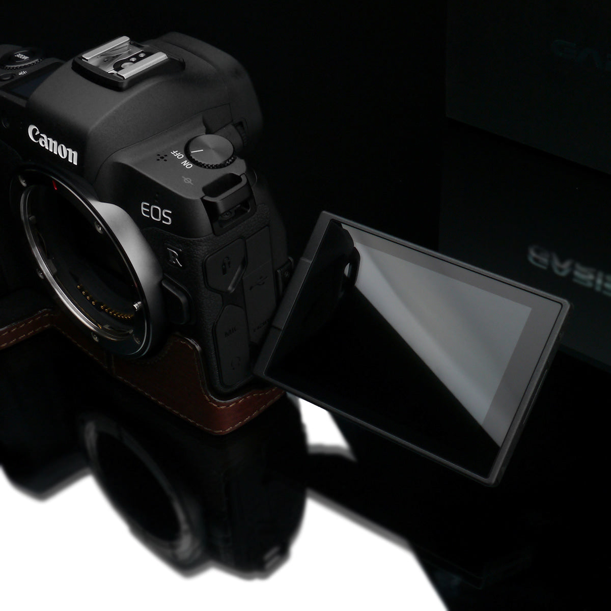 Gariz XS-CHEOSRBR Brown Leather Camera Half Case for Canon EOS R