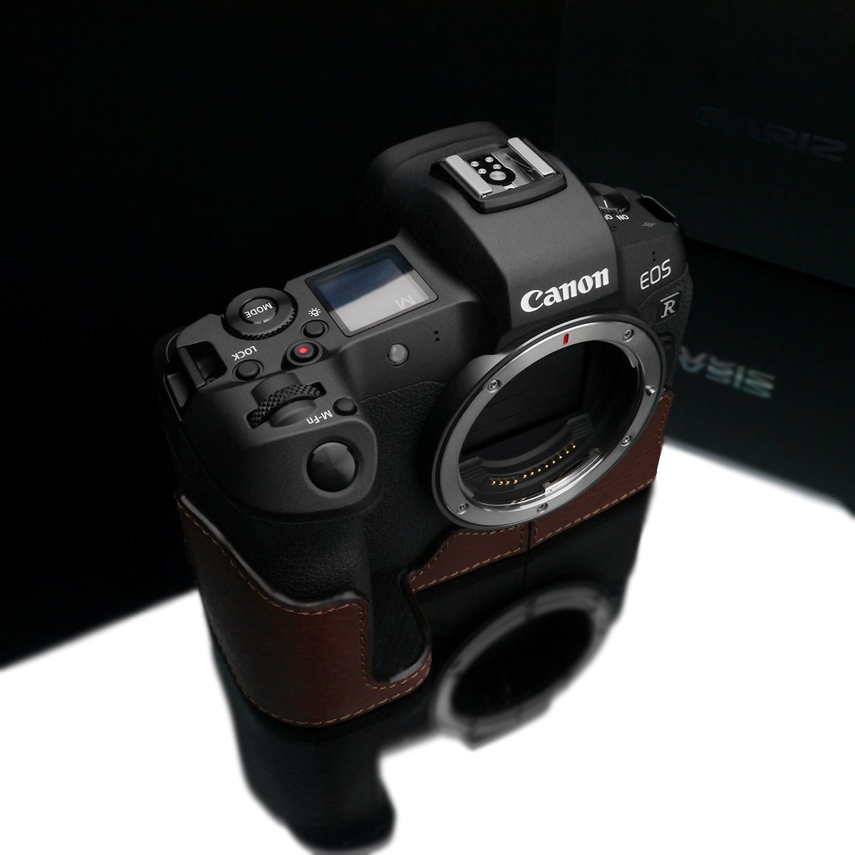 Gariz XS-CHEOSRBR Brown Leather Camera Half Case for Canon EOS R