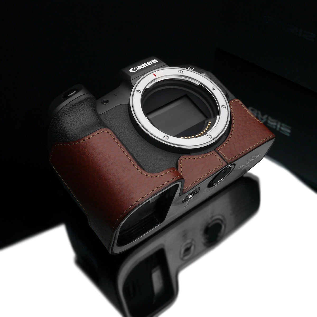 Gariz XS-CHEOSRBR Brown Leather Camera Half Case for Canon EOS R