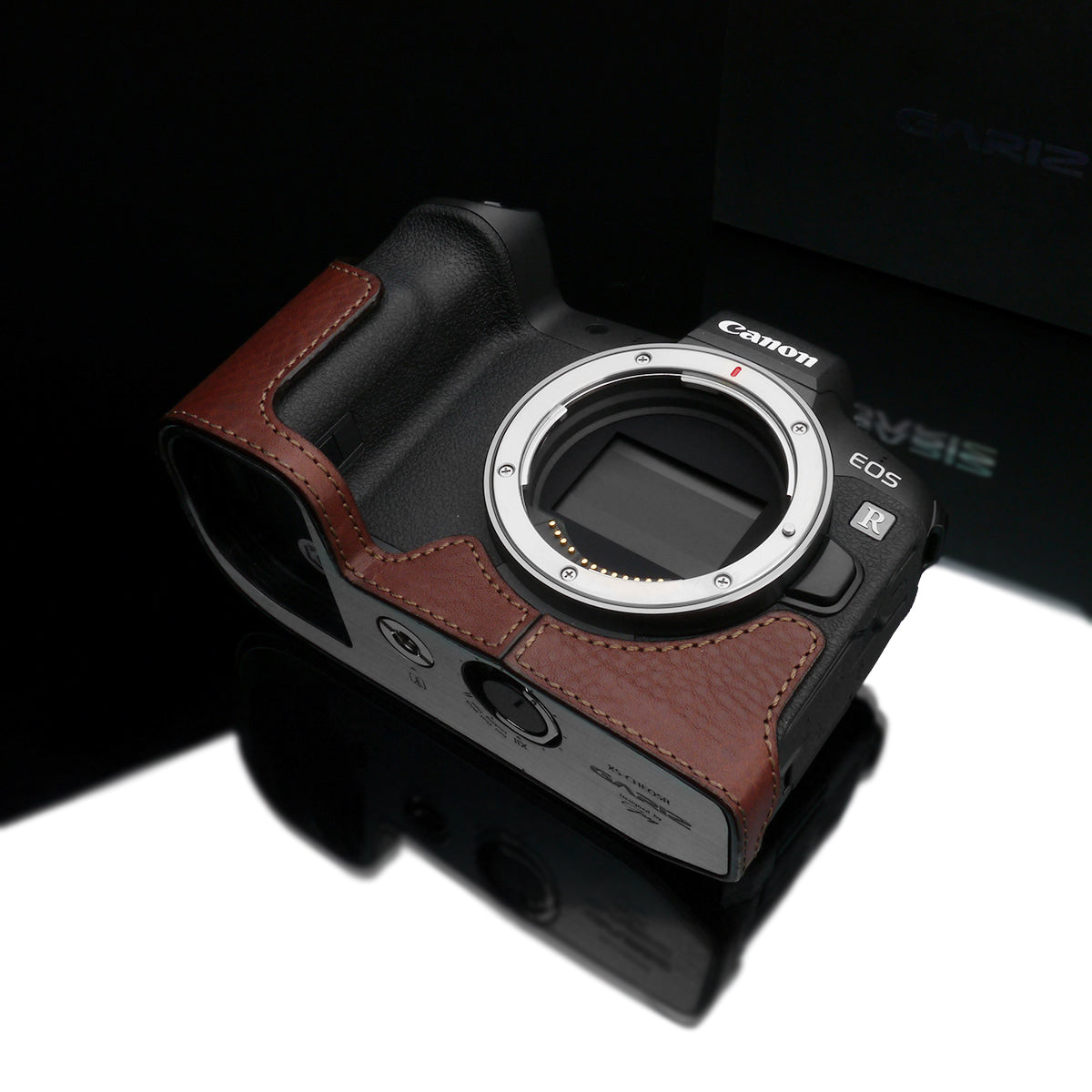Gariz XS-CHEOSRBR Brown Leather Camera Half Case for Canon EOS R