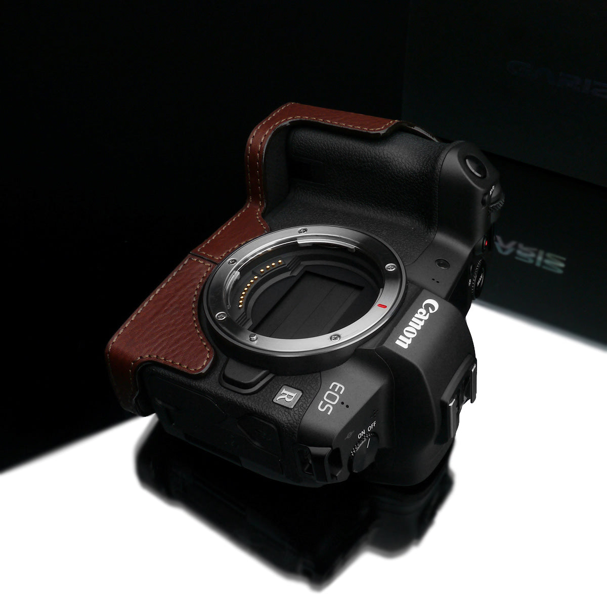 Gariz XS-CHEOSRBR Brown Leather Camera Half Case for Canon EOS R