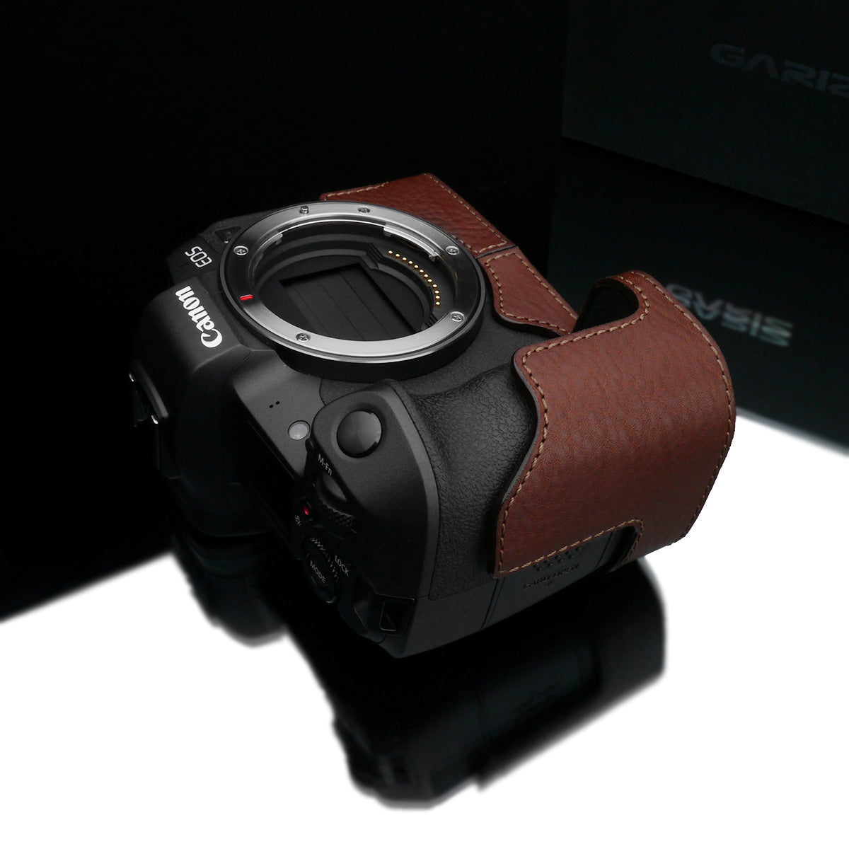 Gariz XS-CHEOSRBR Brown Leather Camera Half Case for Canon EOS R
