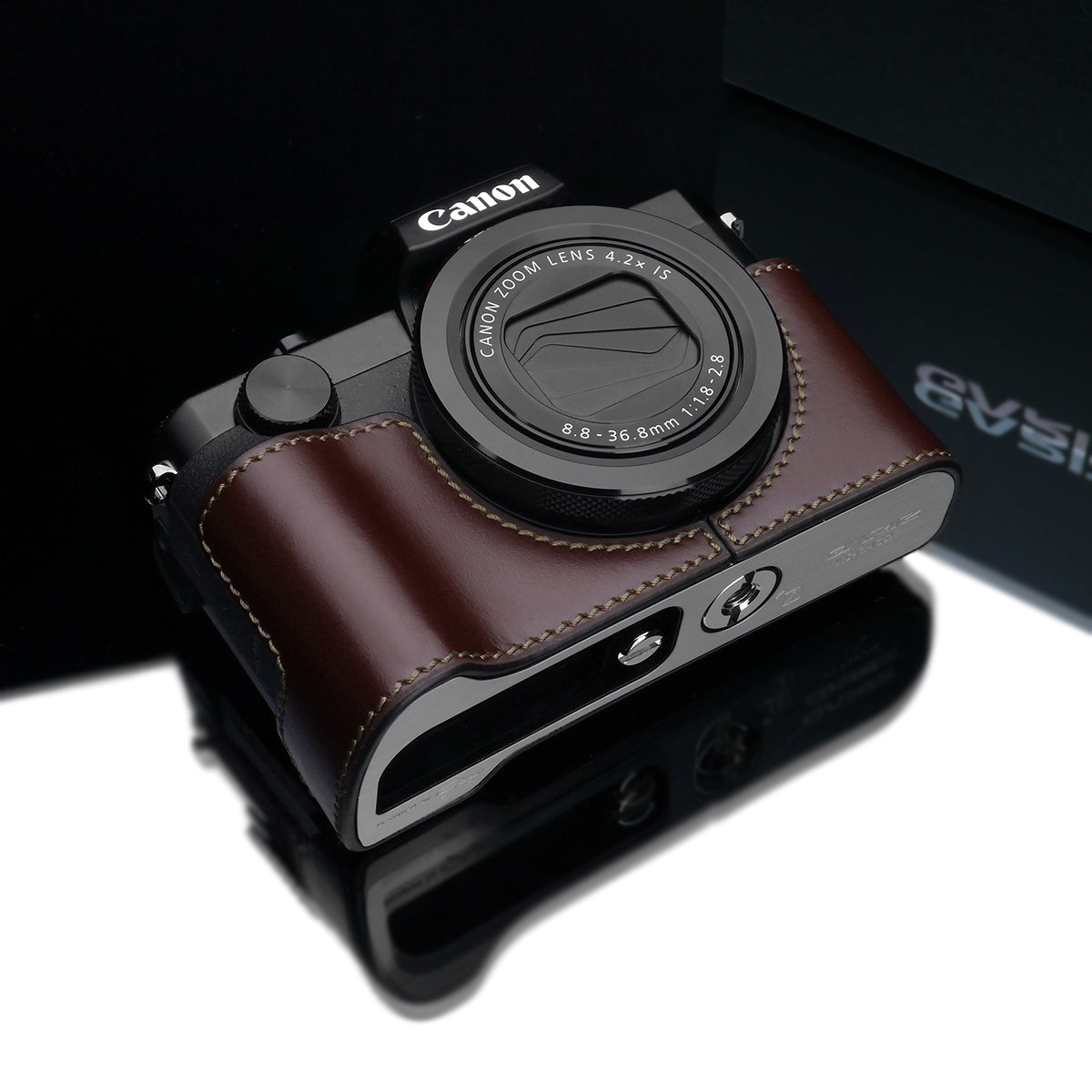 Gariz Brown Leather Camera Half Case XS-CHG5XBR for Canon PowerShot G5X