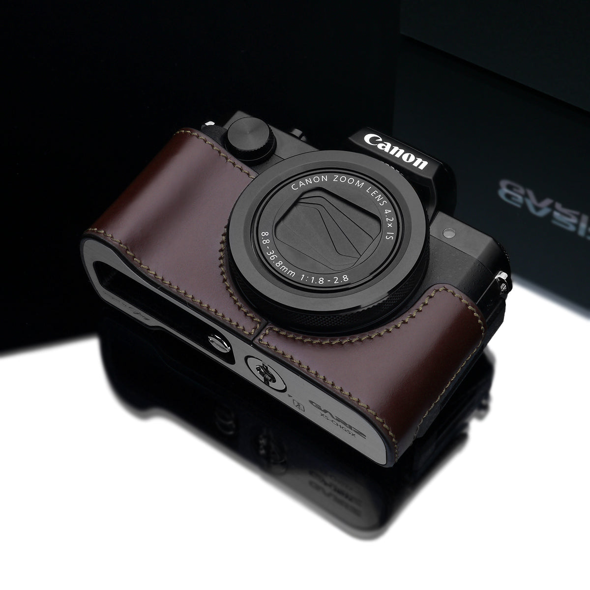 Gariz Brown Leather Camera Half Case XS-CHG5XBR for Canon PowerShot G5X