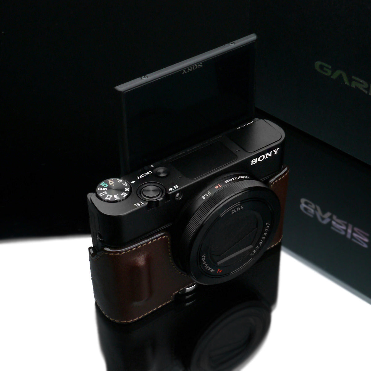 Gariz Sony RX100 MK3 / MK4 Brown Leather Camera Half Case HG-RX100M3BR
