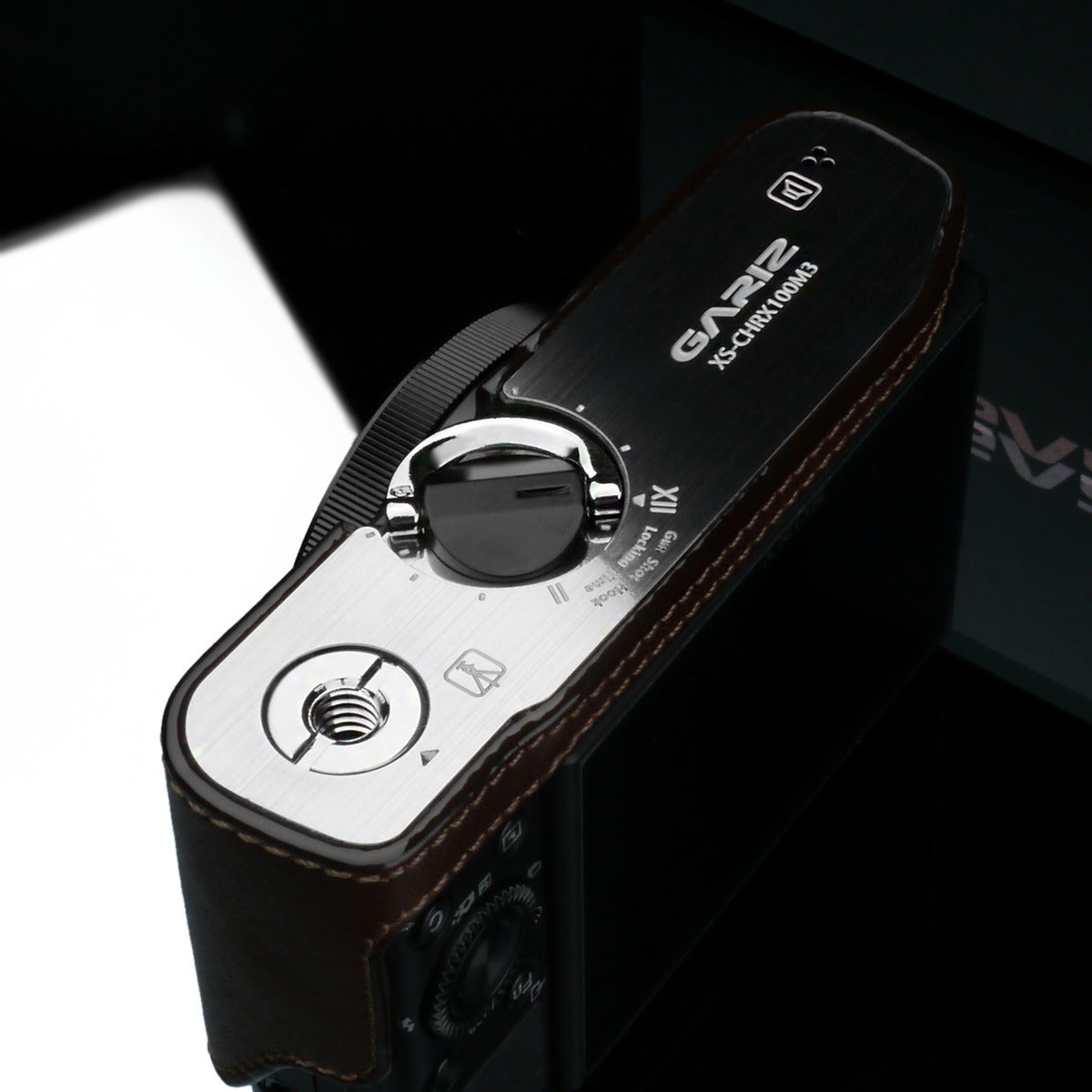 Gariz Sony RX100 MK3 / MK4 Brown Leather Camera Half Case HG-RX100M3BR