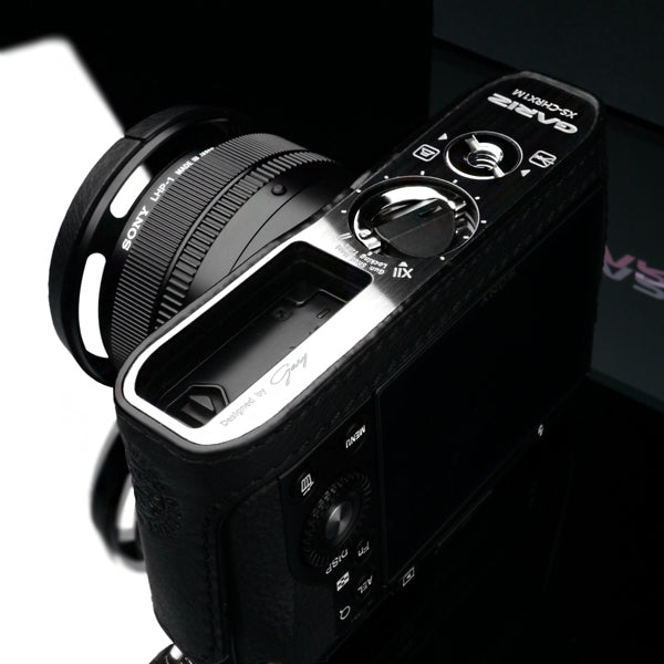 Gariz HG-RX1BK Black Leather Camera Half Case for Sony RX1 RX1R with Hand Grip + Cap Fix