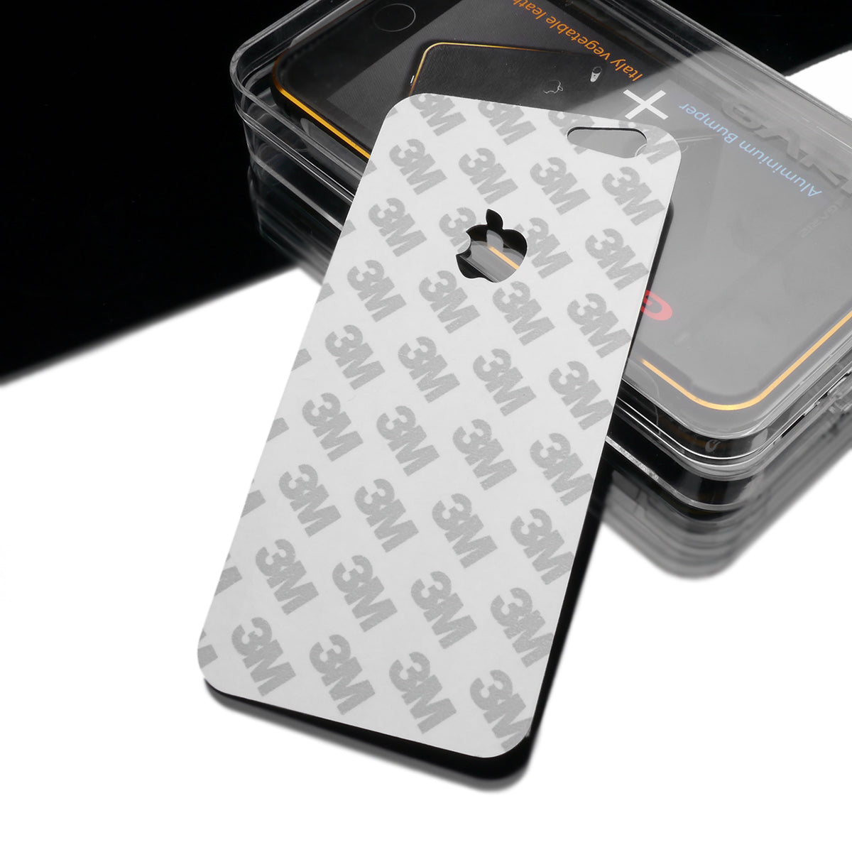 Gariz XA-IP6BS Metal Bumper Case Leather Skin for iPhone 6 6S Black Gold Trim