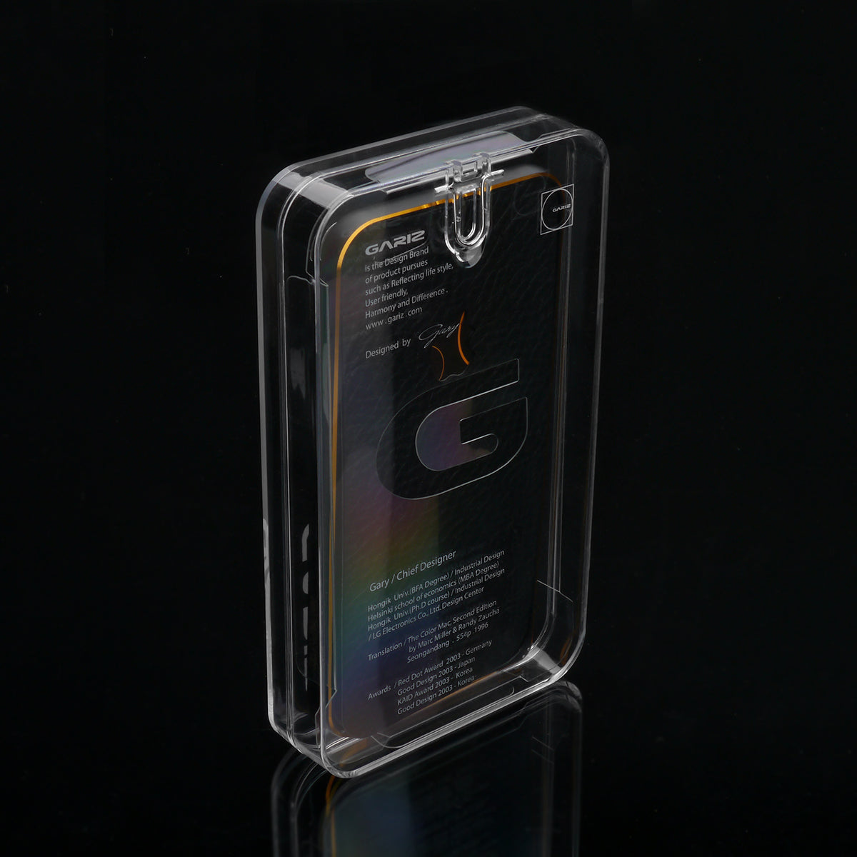 Gariz XA-IP6BS Metal Bumper Case Leather Skin for iPhone 6 6S Black Gold Trim