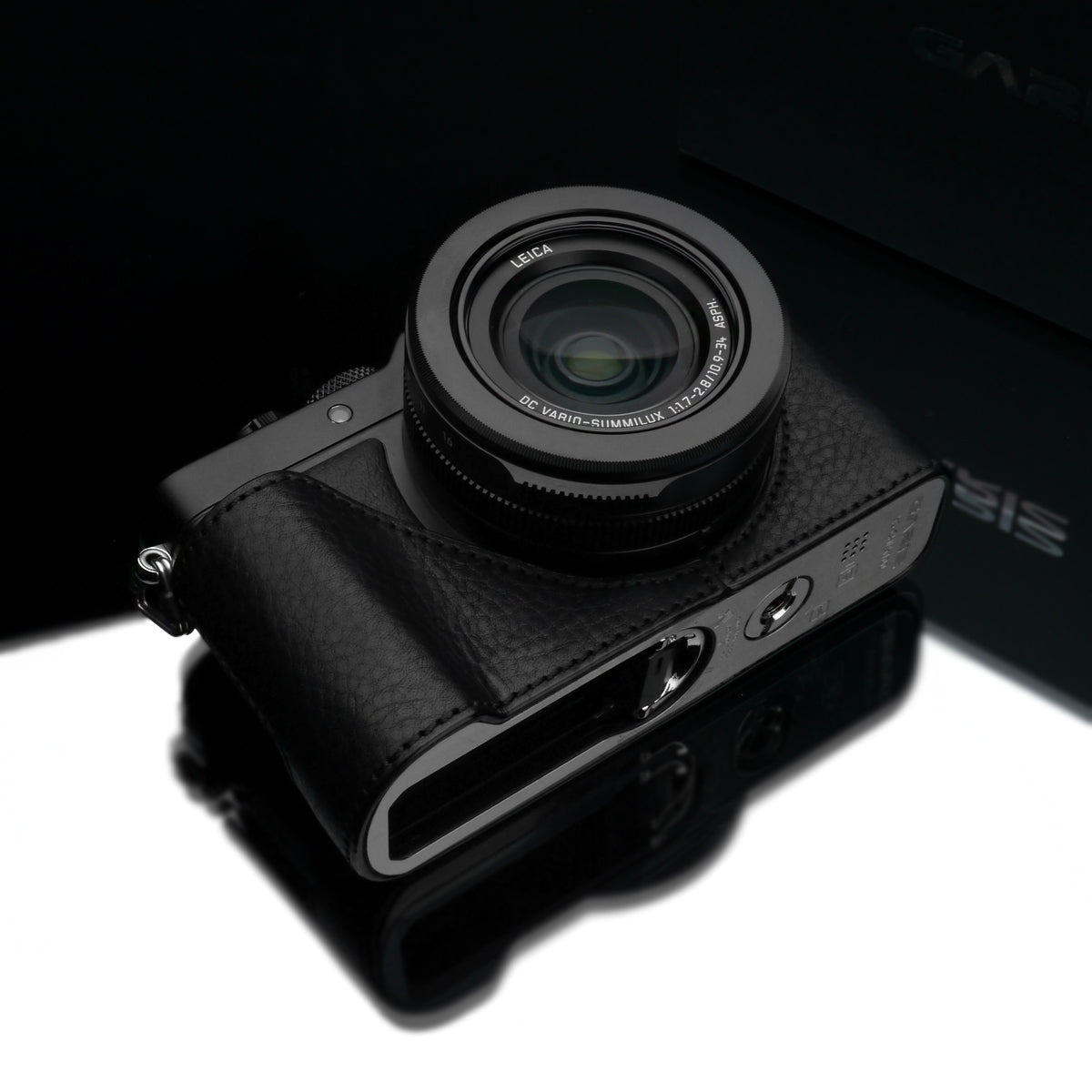 Gariz Black Leather Camera Half Case XS-CHLX100BK for Lumix LX100