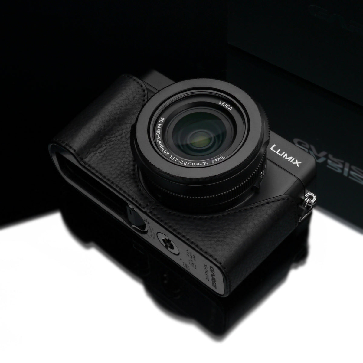Gariz Black Leather Camera Half Case XS-CHLX100BK for Lumix LX100