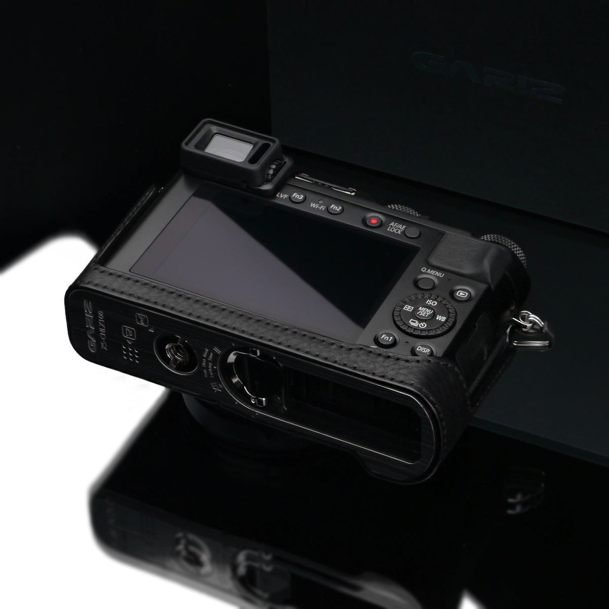 Gariz Black Leather Camera Half Case XS-CHLX100BK for Lumix LX100
