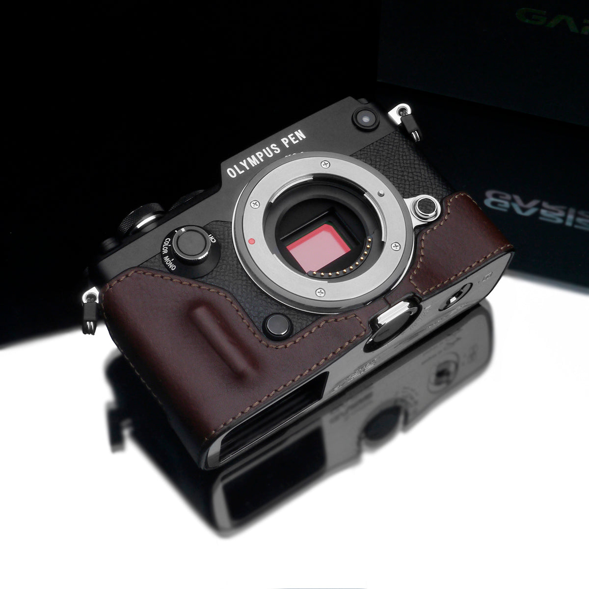 Gariz HG-PENFBR Camera Half Case Brown for Olympus PEN-F