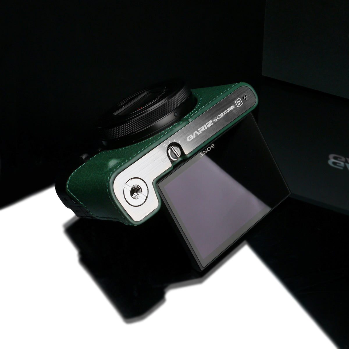 Gariz HG-RX100M6GR Leather Camera Half Case Green for Sony RX100M6 RX100VI