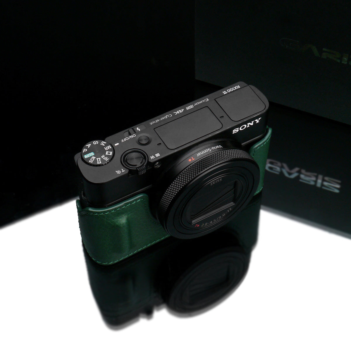 Gariz HG-RX100M6GR Leather Camera Half Case Green for Sony RX100M6 RX100VI