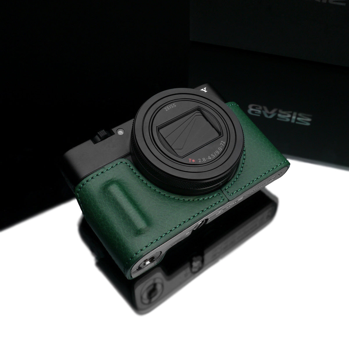 Gariz HG-RX100M6GR Leather Camera Half Case Green for Sony RX100M6 RX100VI